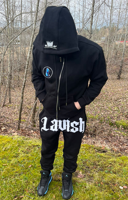 Lavish “Black Embroidered Zip-Up Hoodie”